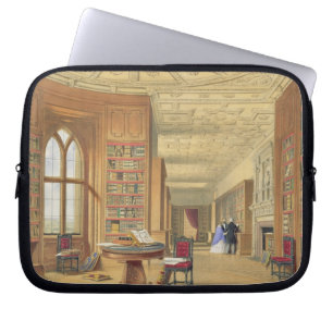 The Library, Windsor Castle, 1838 (colour litho) Laptop Sleeve