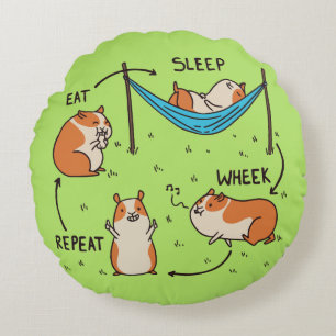The life cycle of a Guinea Pig Round Pillow