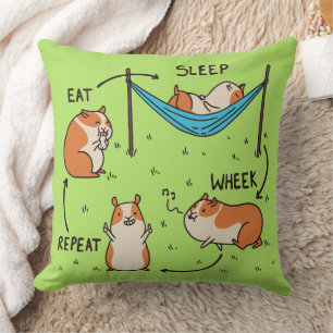 The life cycle of a Guinea Pig Throw Pillow