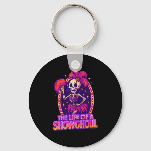 The Life Of A Showghoul Retro Funny Halloween Show Keychain (Front)