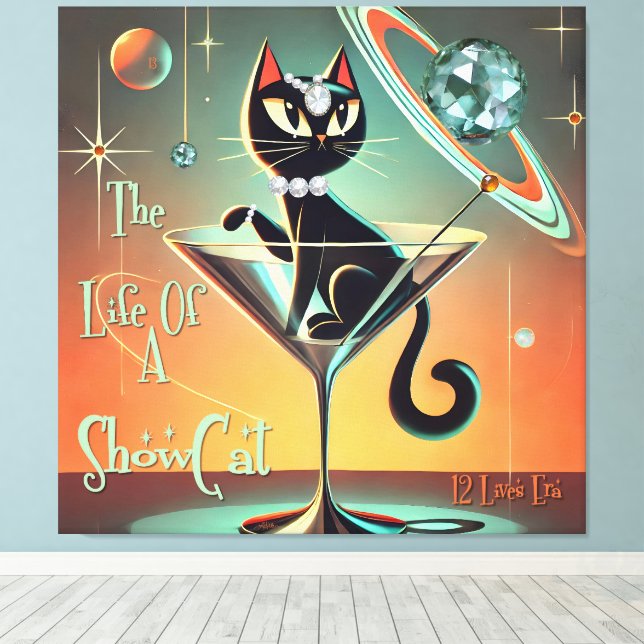 The Life Of A Showgirl Cat Canvas Print (Insitu(Wood Floor))