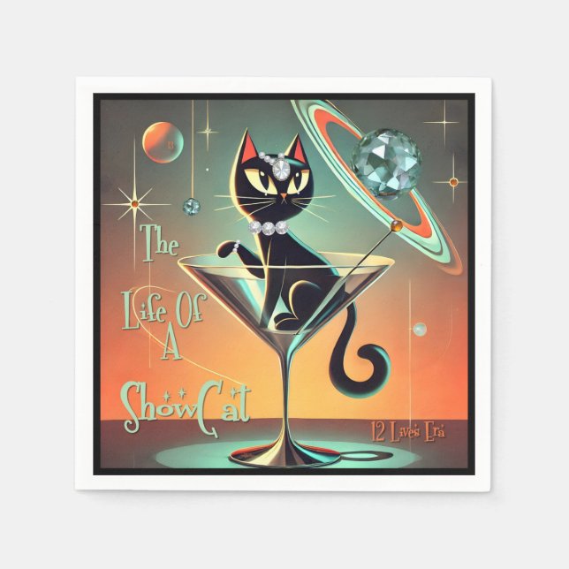 The Life Of A Showgirl Cat Napkin (Front)