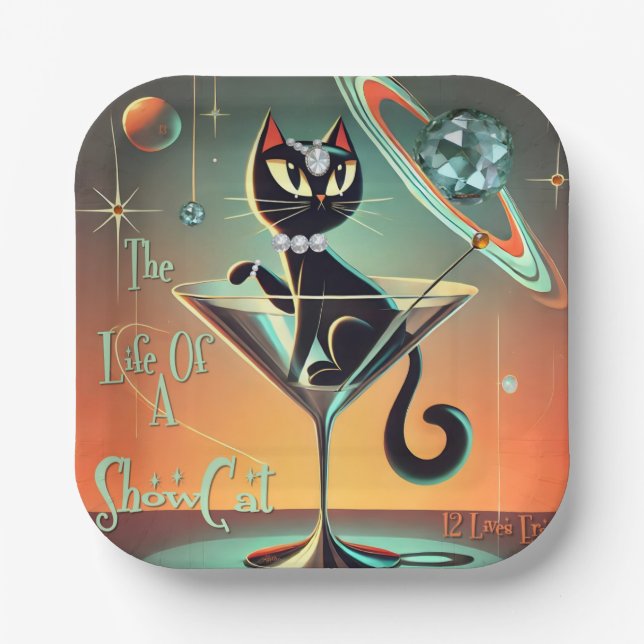 The Life Of A Showgirl Cat Paper Plate (Front)