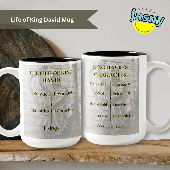 The Life Of King David Inspirational Christian Two-Tone Coffee Mug (Creator Uploaded)