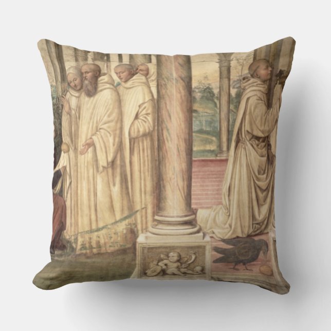 The Life of St. Benedict (fresco) (detail) 2 Throw Pillow (Front)