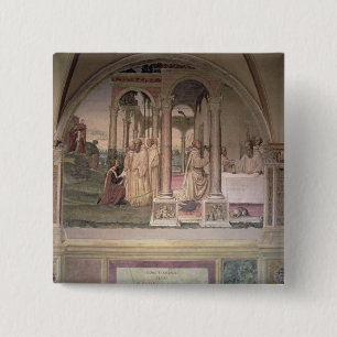 The Life of St. Benedict (fresco) (detail) 3 2 Inch Square Button