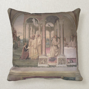 The Life of St. Benedict (fresco) (detail) 3 Throw Pillow