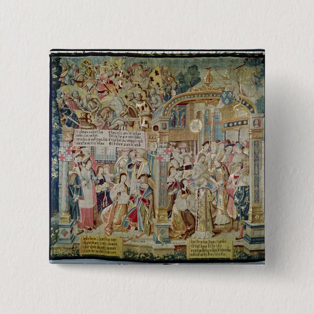 The Life of St. Remigius  bishop of Reims 2 Inch Square Button (Front)