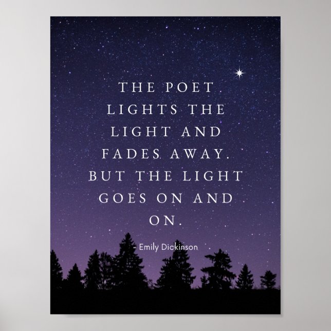 The Light Goes On - Emily Dickinson Poster (Front)