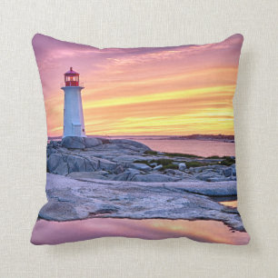 The Light Keeper   Peggy'S Cove Throw Pillow
