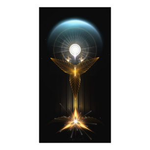 The Light Of Hope On Golden Wings Fractal Art Photo Print
