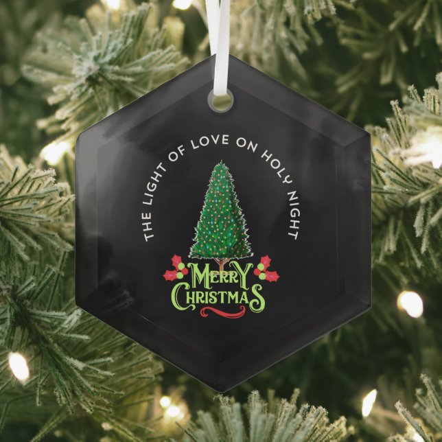 THE LIGHT OF LOVE ON HOLY NIGHT GLASS ORNAMENT (Insitu)