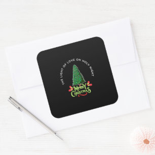 The Light of Love on Holy Night. Square Sticker