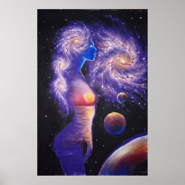 The light of the galaxy reflecting in the soul poster (Front)