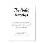 The Light Remains Quote Memorial Service