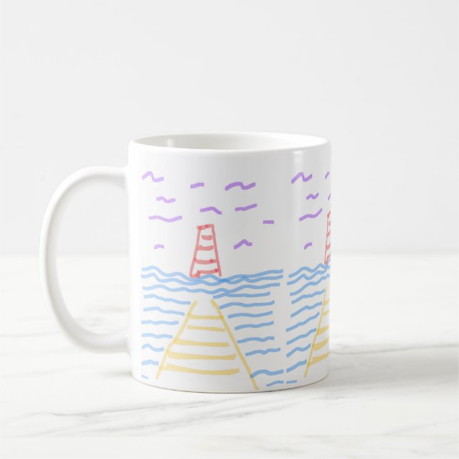 The Lighthouse and the Pier Coffee Mug (Left)