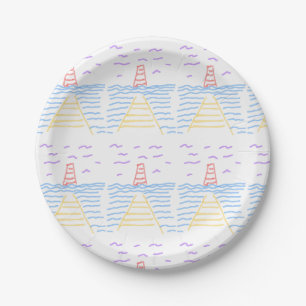 The Lighthouse and the Pier design Paper Plate