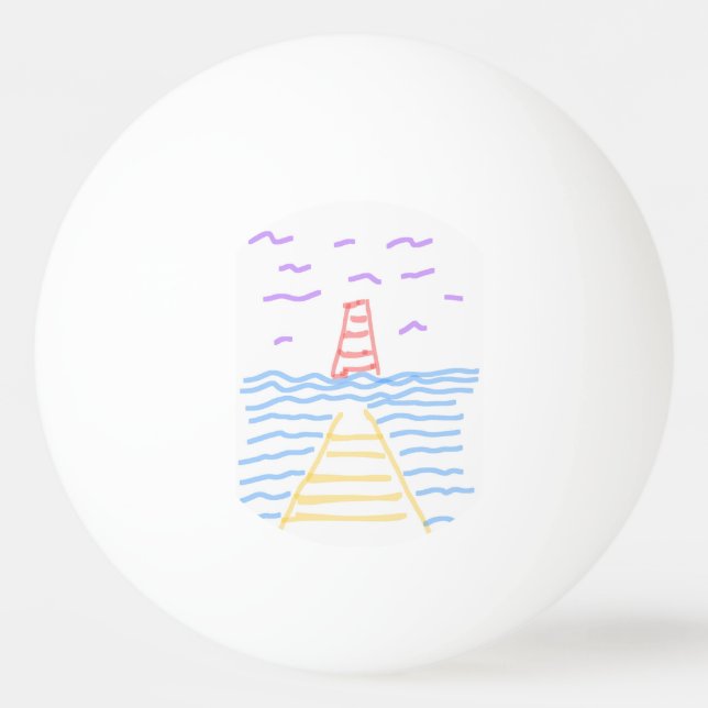 The Lighthouse and the Pier Picnic Ping Pong Ball (Front)
