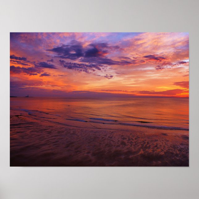 The Lighthouse At Sunrise Poster (Front)