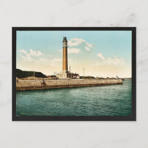 The lighthouse, Dunkirk, France vintage Photochrom Postcard