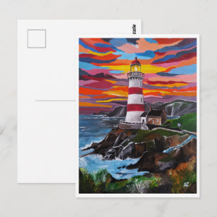 The Lighthouse in the Painted Sky by Alfred Fox Postcard