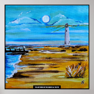 The Lighthouse on the Beach Painting by Alfred Fox Poster