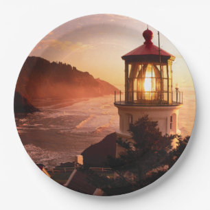 The Lighthouse View Paper Plate
