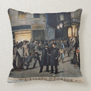 'The Lights O' London' (colour litho) Throw Pillow