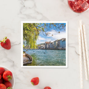 The Limmat River, Zurich Napkin