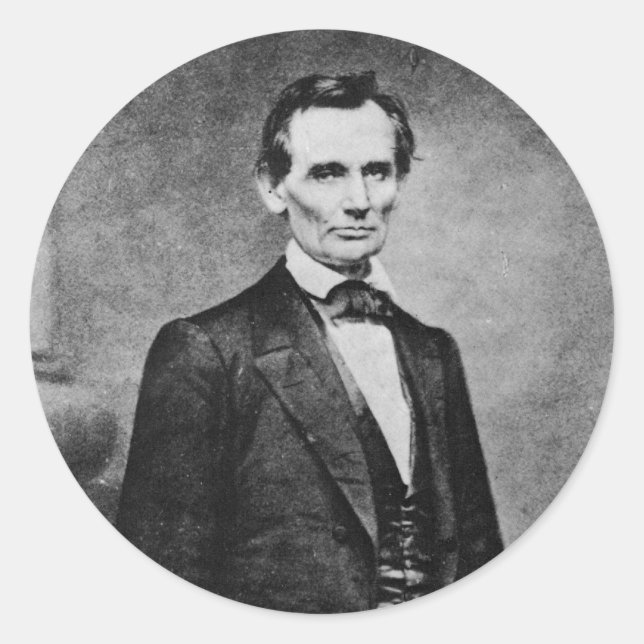 The Lincoln Cooper Union Portrait ~ 1860 Classic Round Sticker (Front)