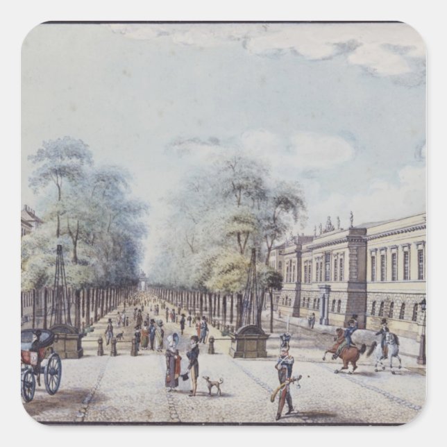 The Linden with the Academy, Berlin Square Sticker (Front)