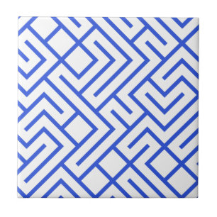 The Lined Labyrinth Type Blue Pattern Tile