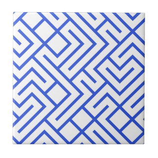 The Lined Labyrinth Type Blue Pattern Tile