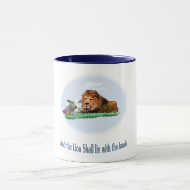 The lion and the lamb art mug (Center)