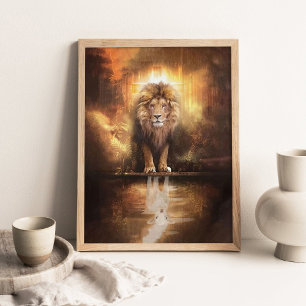 The Lion and The Lamb, Christian Art, Religious Poster