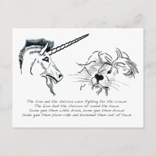 The Lion and the Unicorn Postcard