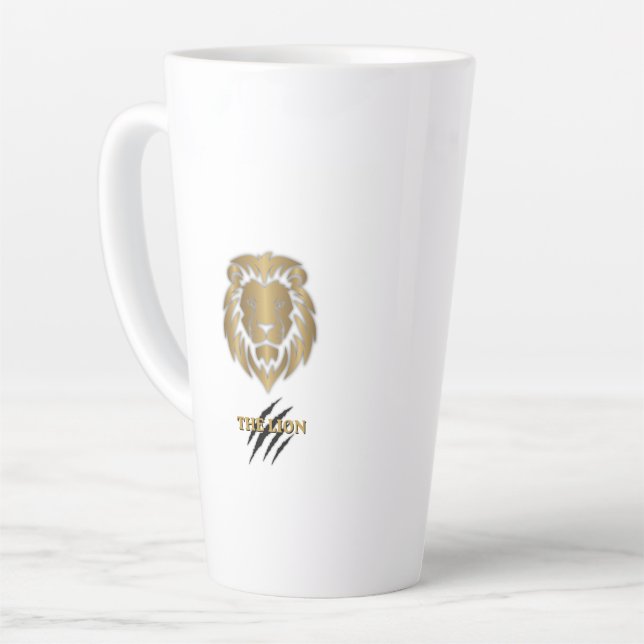 The Lion Gold & Black Graphic Mug (Left Angle)