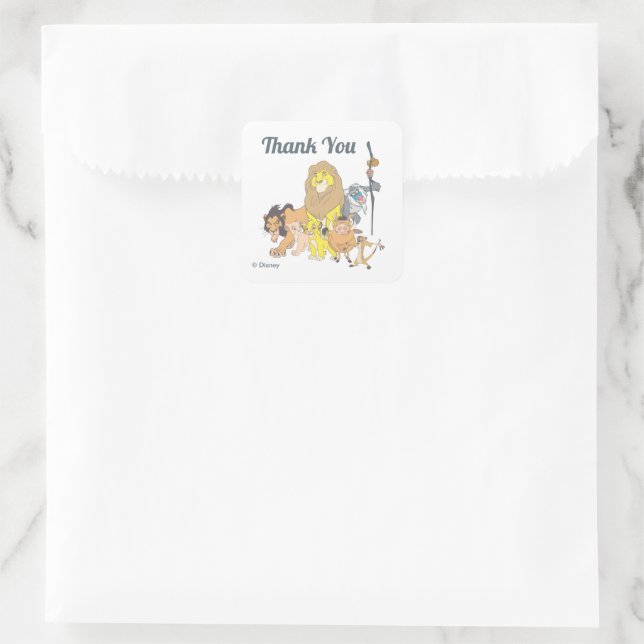 The Lion King Baby Shower Thank You  Square Sticker (Bag)