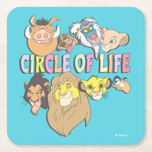 The Lion King Circle of Life Square Paper Coaster