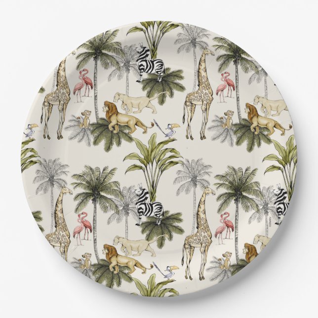 The Lion King Jungle Baby Shower Paper Plate (Front)