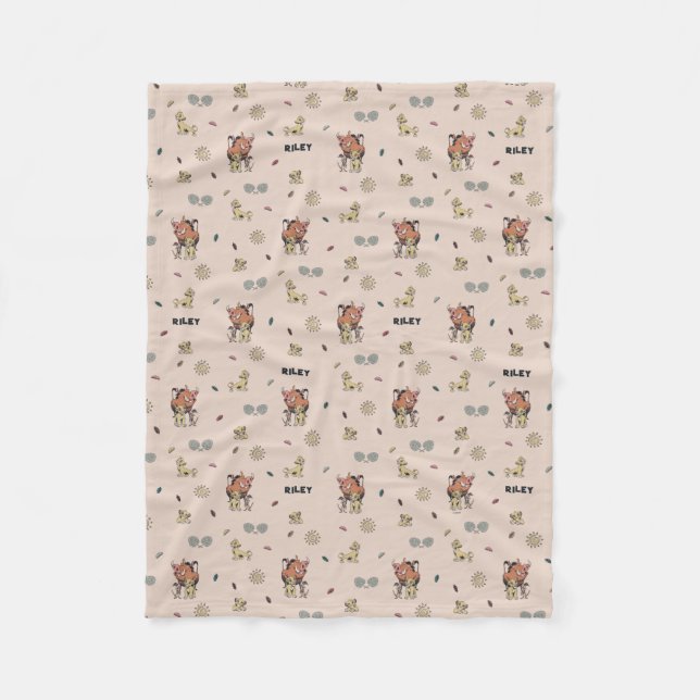 The Lion King Timon and Simba Custom Name Fleece Blanket (Front)