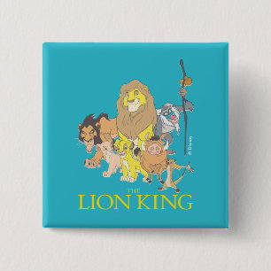The Lion King   Title & Characters 2 Inch Square Button