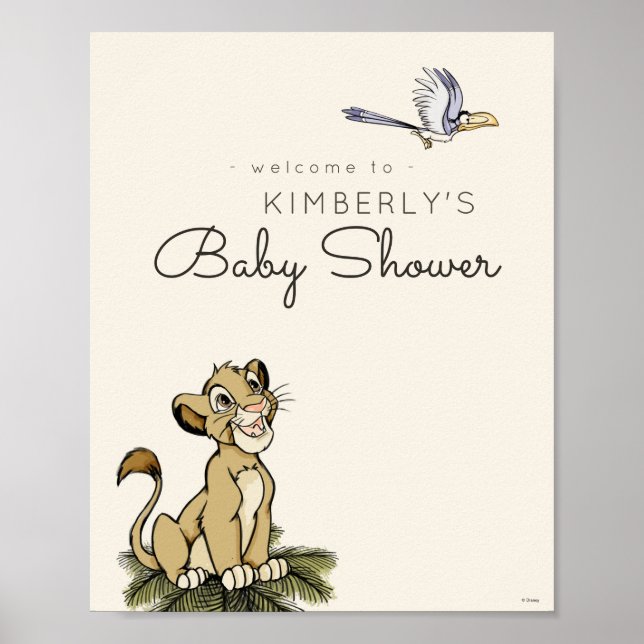 The Lion King Welcome Baby Shower Sign (Front)