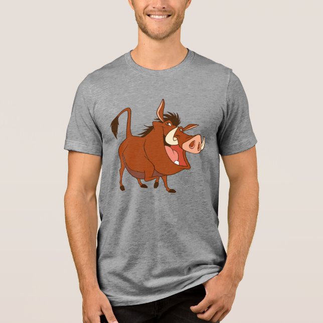The Lion King's Pumba smiles Disney Tri-Blend Shirt (Front)