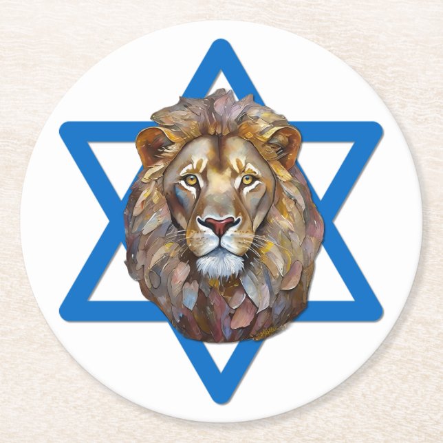 The Lion Of Judah Round Paper Coaster (Front)