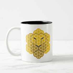 The Lion of Life - Alpha Male- 02, Sacred Animals. Two-Tone Coffee Mug