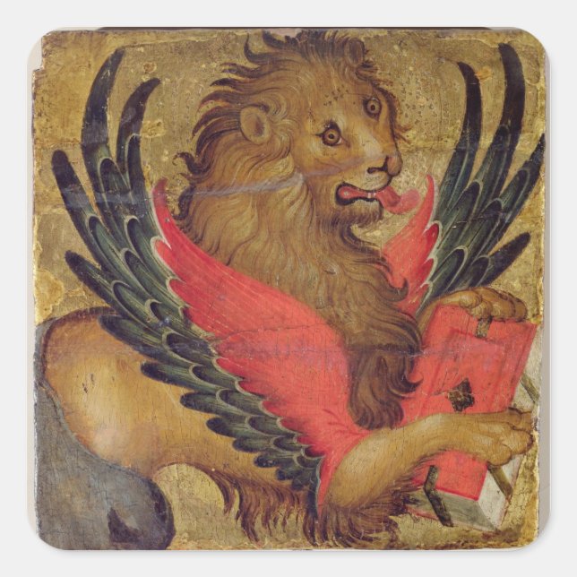 The Lion of St. Mark (oil on panel) Square Sticker (Front)