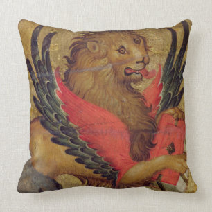 The Lion of St. Mark (oil on panel) Throw Pillow