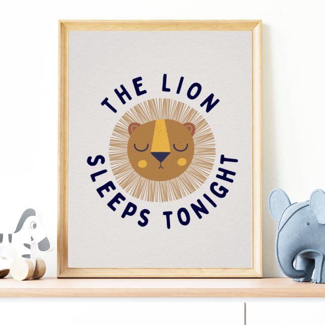 The Lion Sleeps Safari Art Print | Nursery Art (Creator Uploaded)