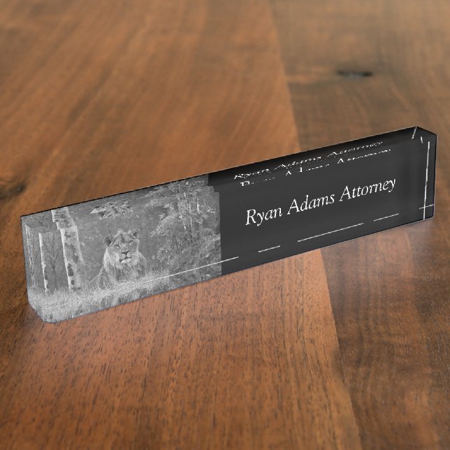 The Lion waits Nameplate (Side)